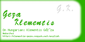 geza klementis business card